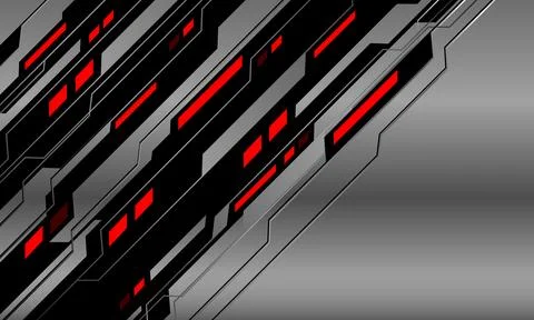 Abstract silver black red light power cyber pattern design modern futuristic Stock Illustration