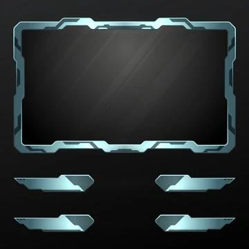 Abstract silver blue border webcam overlay gui screen panel Stock Illustration