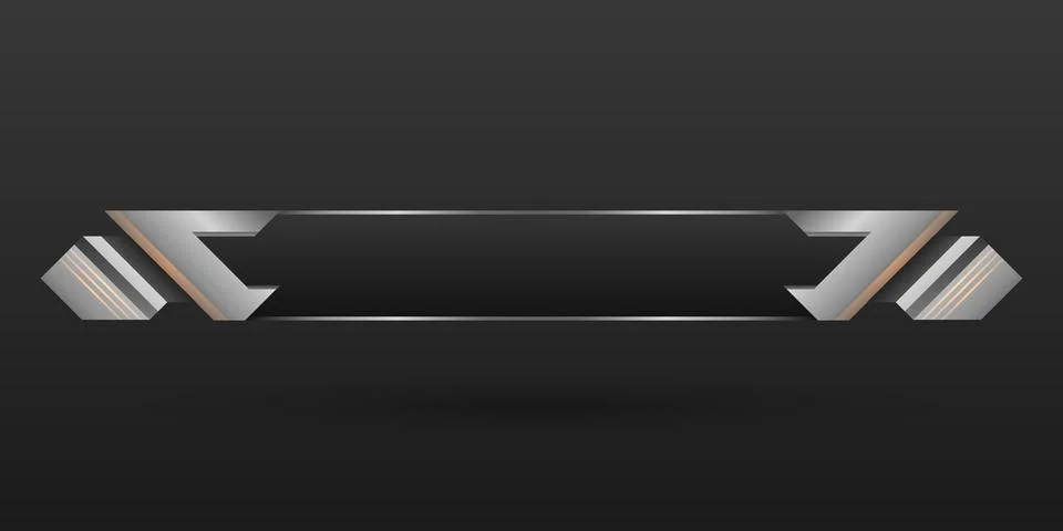 Abstract silver border lower third game interface screen title banner Stock Illustration