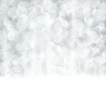 Abstract silver Christmas, winter background with blurred lights Ilustración de archivo