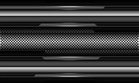 Abstract silver circle mesh pattern banner grey black cyber geometric design イラスト素材