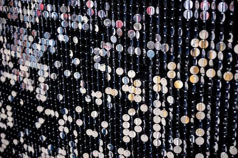 Abstract silver circles on the dark background Fotos de archivo