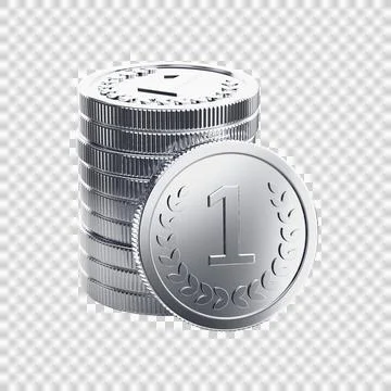 Abstract Silver Coins Stock Illustration