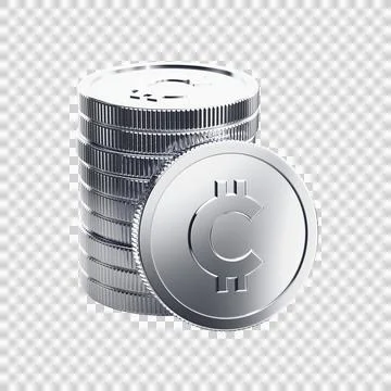 Abstract Silver Crypto-Coins イラスト素材