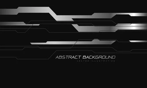 Abstract silver cyber line geometric futuristic on grey design modern Stock Illustration