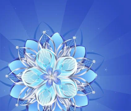 Abstract silver flower Stock Illustration
