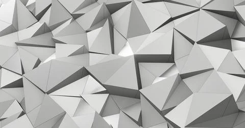Abstract silver geometric shapes. 3d illustration, 3d rendering Stock Illustration