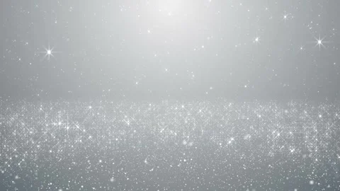 Abstract silver glitter background with sparkling bokeh lights and glowing Stock Footage 344167661