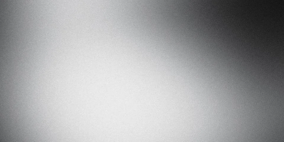 Abstract silver gradient background with grainy texture fading to black Si... Stock Photos
