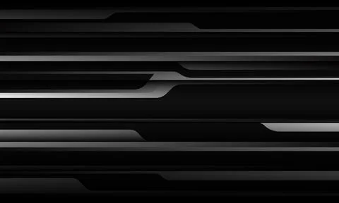 Abstract silver grey metallic shadow black line cyber geometric Stock Illustration