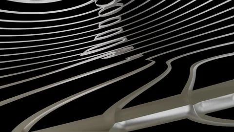Abstract silver lines flowing on black background Stock Footage 340895461