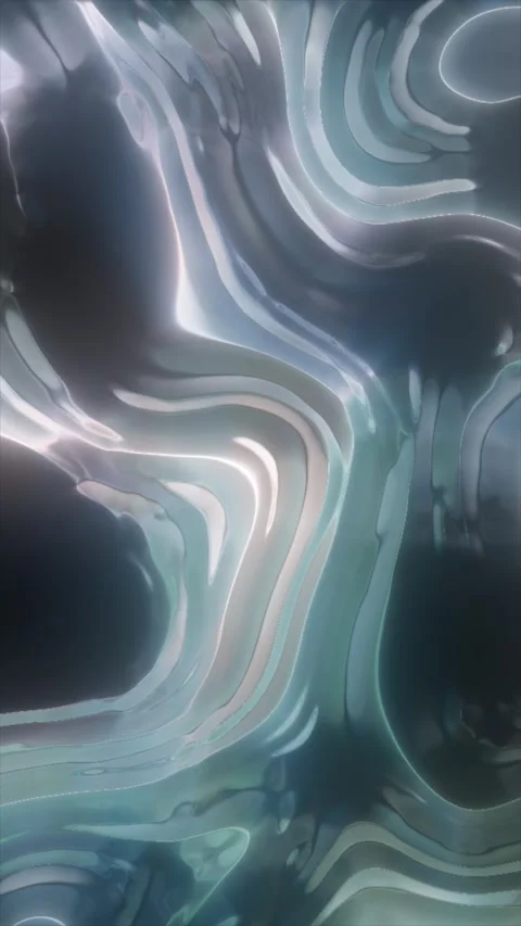 Abstract silver liquid metal texture with glossy reflective waves, soft dis.. Stock Footage 333531358