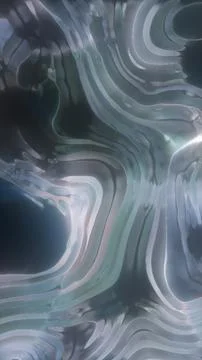 Abstract silver liquid metal texture with glossy reflective waves, soft dis.. Stock Illustration
