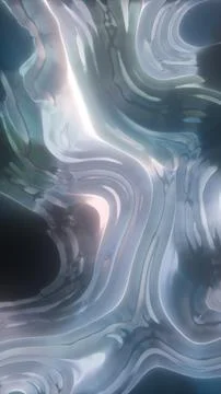 Abstract silver liquid metal texture with glossy reflective waves, soft dis.. Stock Illustration