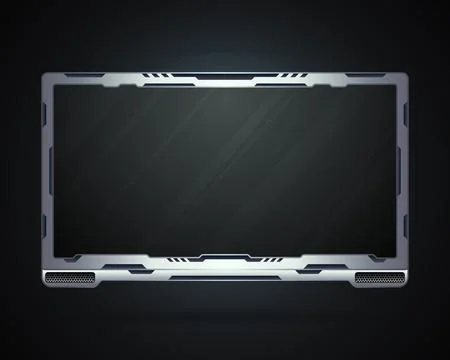 Abstract silver live stream overlay gui screen panel for video streaming Stock Illustration