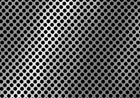 Abstract silver metal background made from hexagon pattern texture. Stock Illustration