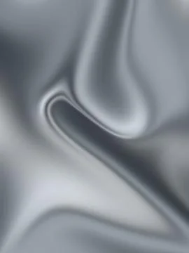 Abstract Silver Metallic Liquid Background Smooth Flowing Chrome Texture Stock Illustration