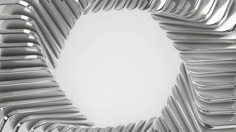 Abstract silver metallic structure on white background Stock Footage 287104346