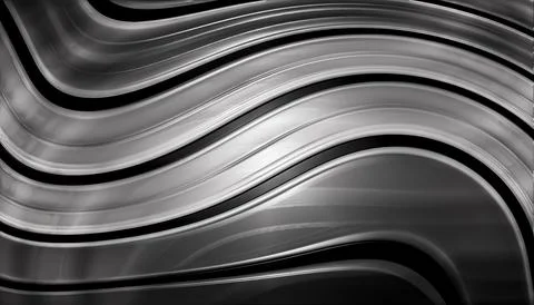 Abstract Silver Metallic Wave Background with Shiny Chrome Liquid Lines Textu Stock Illustration