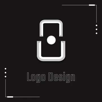 Abstract silver monogram logo design Stock Illustration