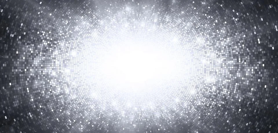 Abstract silver mosaic disco sequin pattern. Luxurious grey glittering halftone イラスト素材