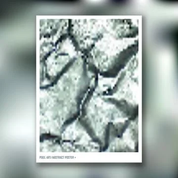 Abstract silver pixel art interior poster Stock Illustration