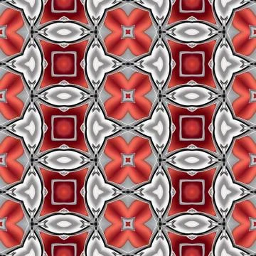 Abstract silver red chrome metallic geometric texture or background made seam Stock Illustration