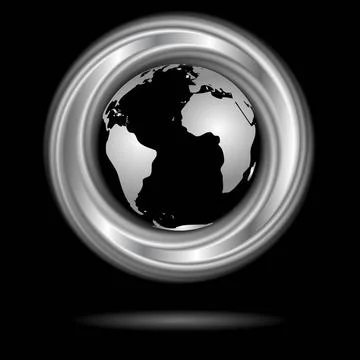 Abstract silver ring and globe. Vector logo eps 10 Abstract silver ring an... Stock Photos