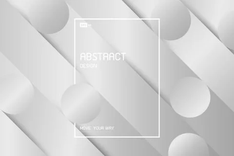 Abstract silver template design of gradient geometric style background. Stock Illustration