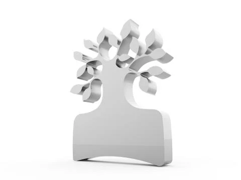 Abstract silver tree business concept isolated Stock Illustration