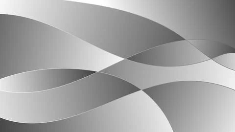 Abstract silver wave background with metallic gray gradient flowing shapes Illustrazione stock