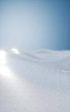 Abstract silver waves, smooth curves, gradient background. Minimalist desig.. Stock Photos