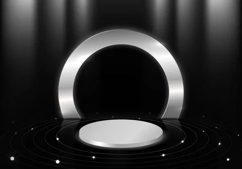 Abstract silver white 3d display template podium artwork. 스톡 일러스트