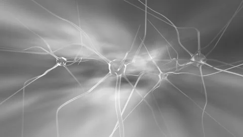 Abstract silver white flickering neuron cells in the brain Stock Footage 344794414