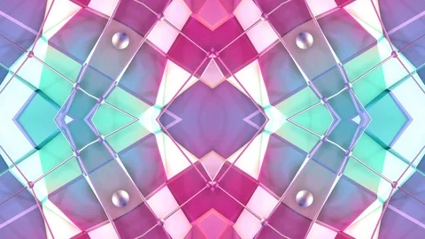 Abstract simple 3D background in red turquoise gradient color, low poly style as Video stock 82842813