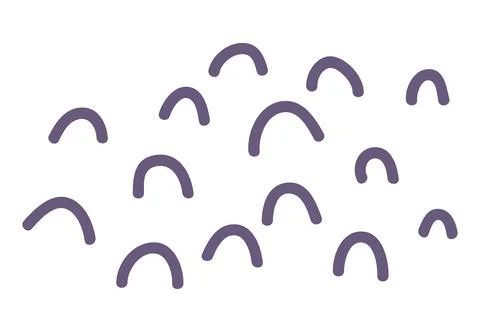 Abstract simple arcs doodle set . Neutral nursery motif vector design Stock Illustration