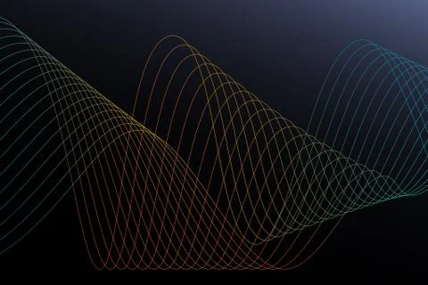 Abstract simple background rainbow line on black gradient backdrop Illustration