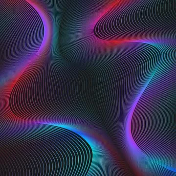 Abstract simple background rainbow line on black gradient backdrop Stockillustratie