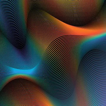 Abstract simple background rainbow line on black gradient backdrop Stockillustratie