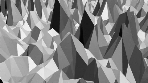 Abstract simple black and white low poly waving 3D surface as space backdrop Stock Footage 76058627