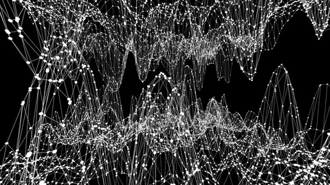 Abstract simple black and white waving 3D grid or mesh as backdrop. Grey Stock Footage 76058838