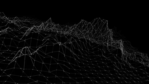 Abstract simple black and white waving 3D grid or mesh as elegant pattern Video stock 76989831