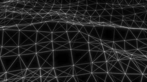 Abstract simple black and white waving 3D grid or mesh as hypnotize environment Stock Footage 108467921