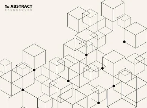 Abstract simple black geometric model pattern design background. Stock Illustration