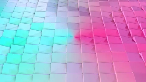 Abstract simple blue pink low poly 3D surface as landscape. Soft geometric low Видео 79686198