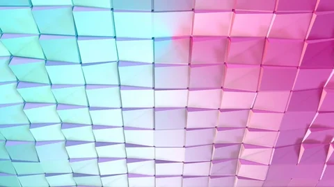 Abstract simple blue pink low poly 3D surface as high tech background. Soft Stock Footage 80574219