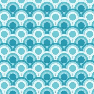 Abstract of simple blue round wave pattern. Stock Illustration