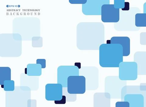 Abstract simple blue square geometric pattern cover background. Stock Illustration