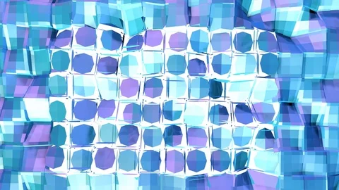 Abstract simple blue violet low poly 3D split surface as space background. Soft Stock Footage