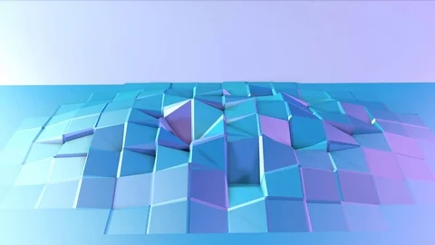 Abstract simple blue violet low poly 3D surface as high tech background. Soft Stock Footage 80578970